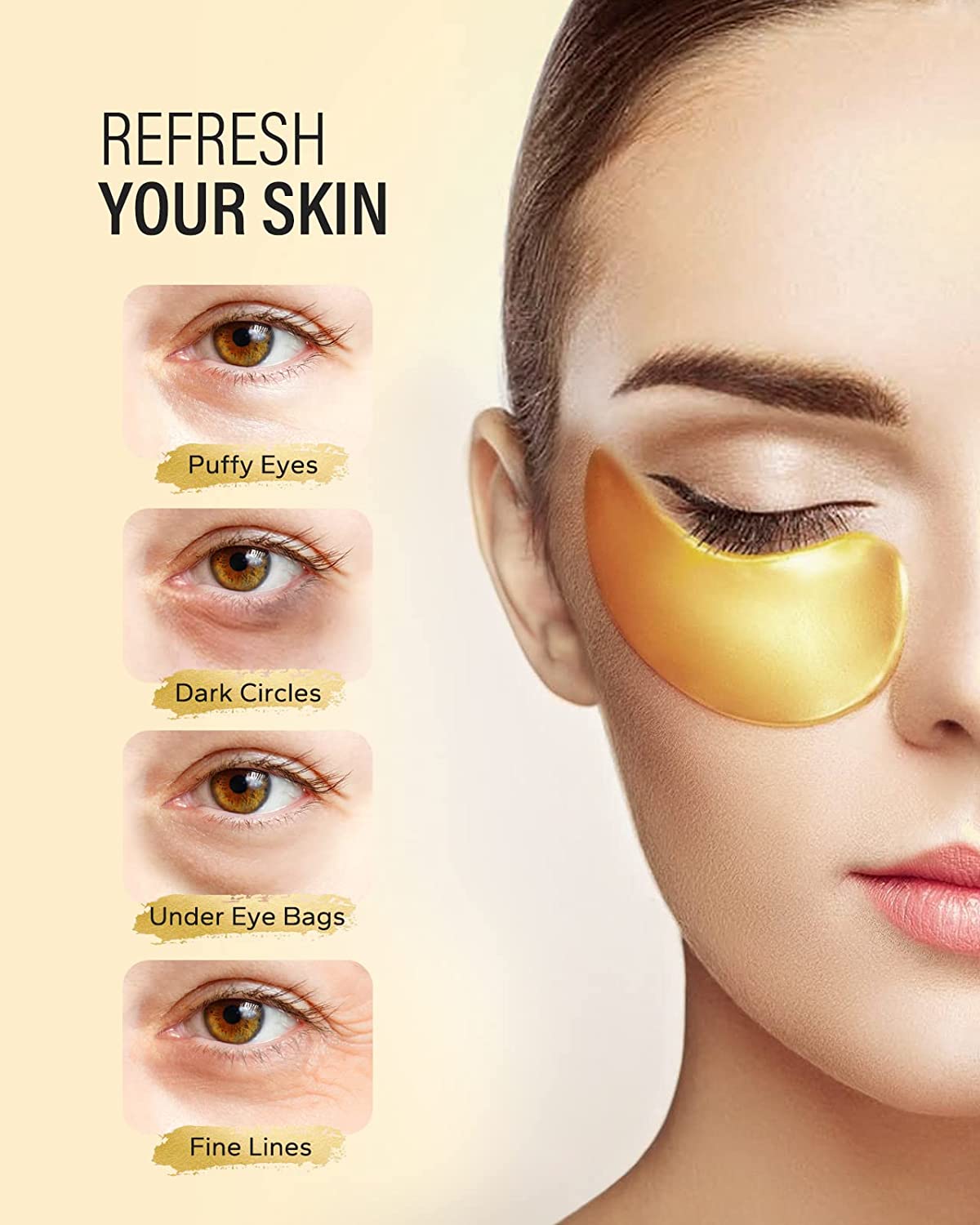 Eye Masks for Dark Circles and Puffiness, Collagen Skin Care Products 25 Pair (Pack of 1)