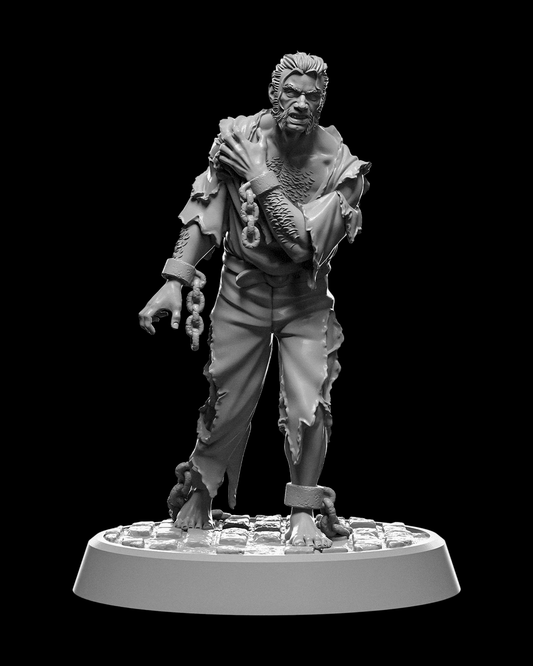 Cursed Prisoner Miniature – 32mm Scale for Tabletop RPGs