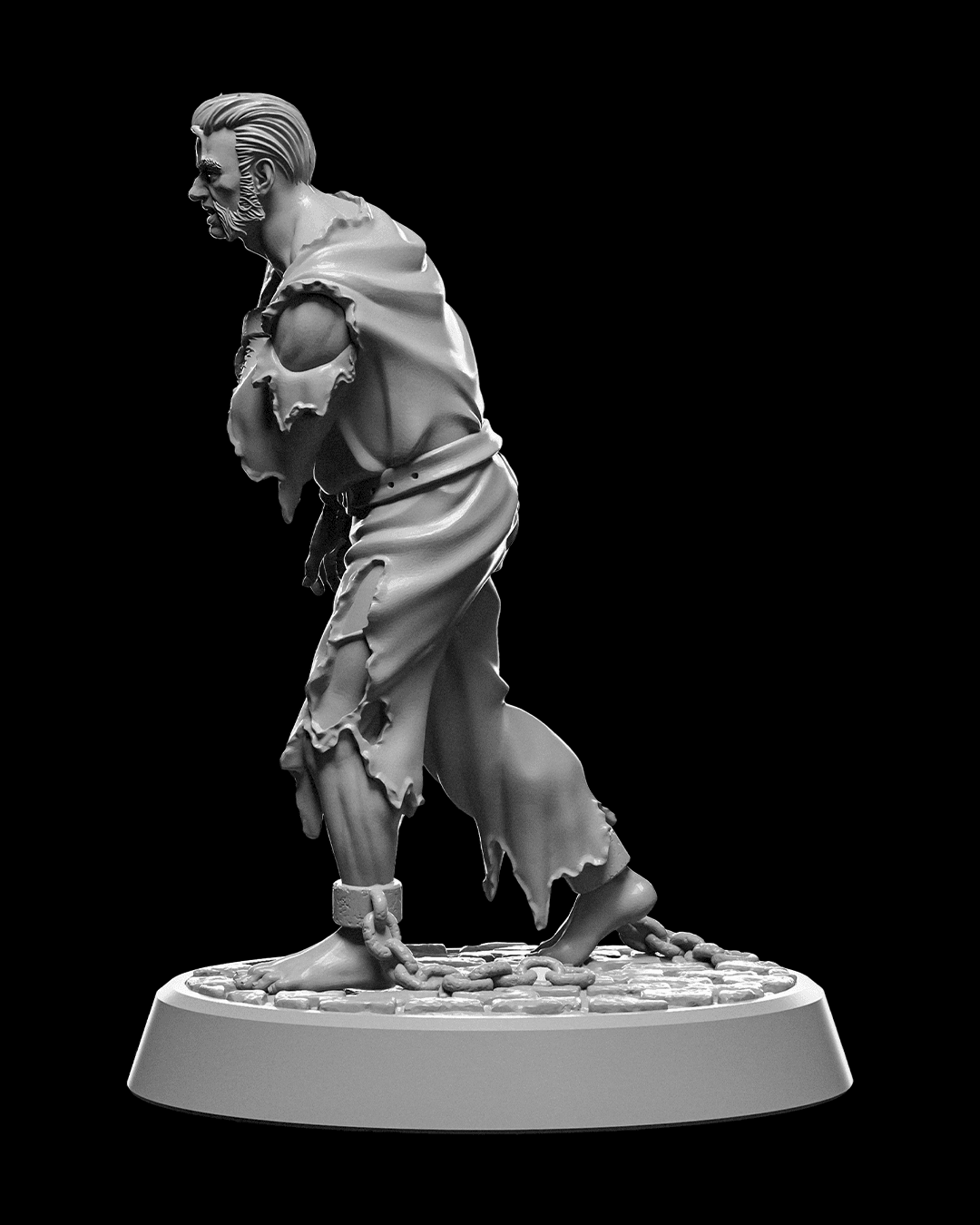 Cursed Prisoner Miniature – 32mm Scale for Tabletop RPGs