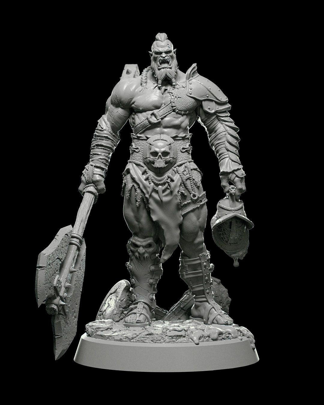 Savage Orc Warlord Miniature