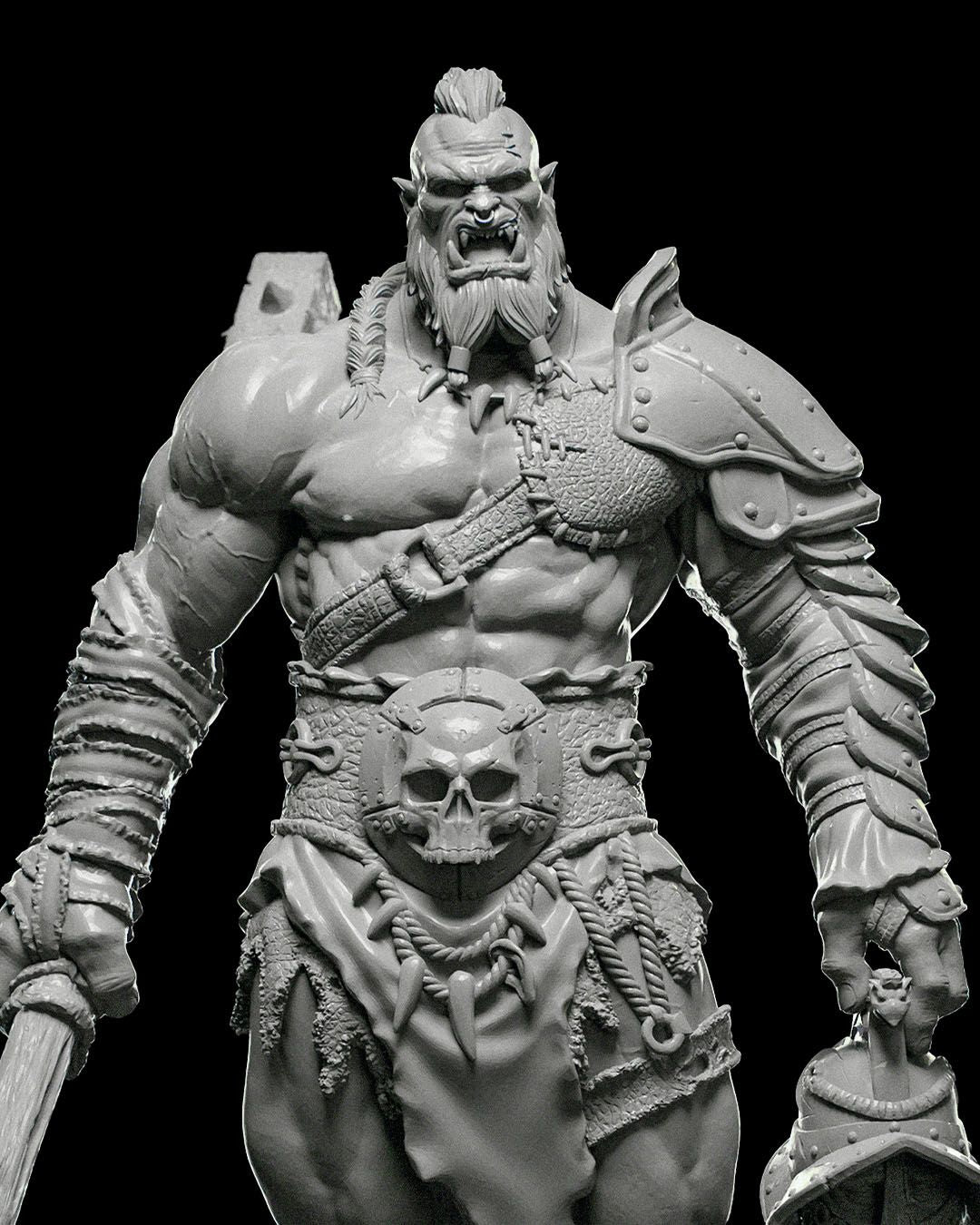 Savage Orc Warlord Miniature