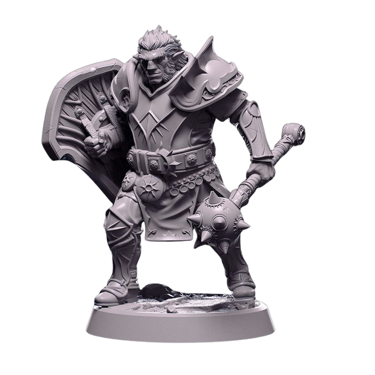 Lion Paladin Miniature – 75mm Scale – Detailed Resin Figure