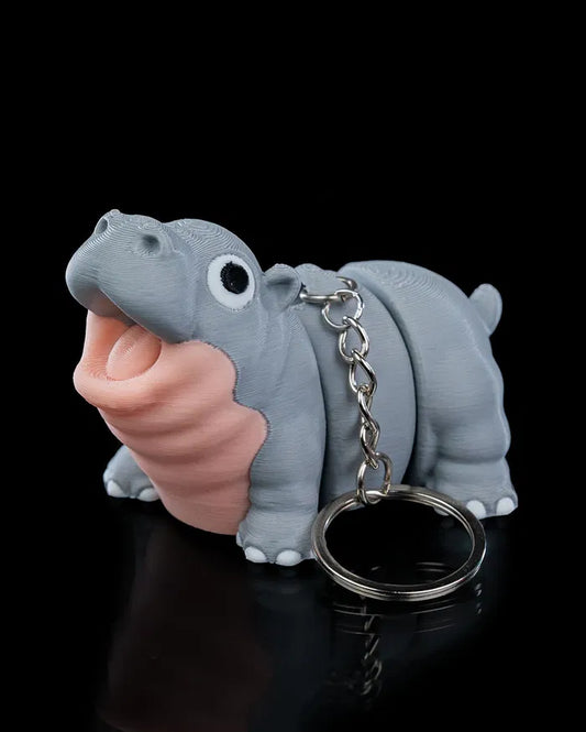 3D-Printed Merry Baby Hippo Keychain – Adorable & Articulated!