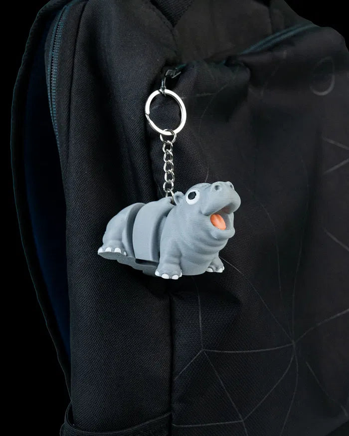 3D-Printed Merry Baby Hippo Keychain – Adorable & Articulated!