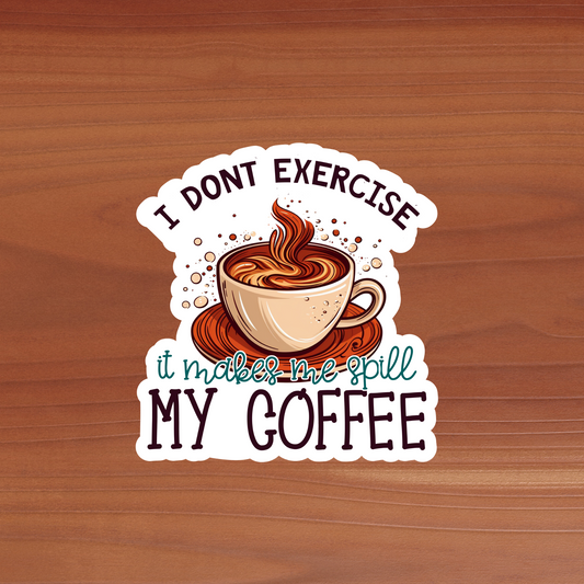 Caffeine Over Cardio - Waterproof Vinyl Sticker