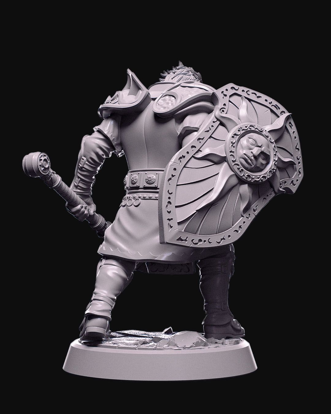 Lion Paladin Miniature – 75mm Scale – Detailed Resin Figure