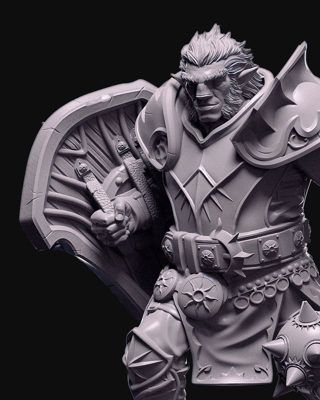 Lion Paladin Miniature – 75mm Scale – Detailed Resin Figure