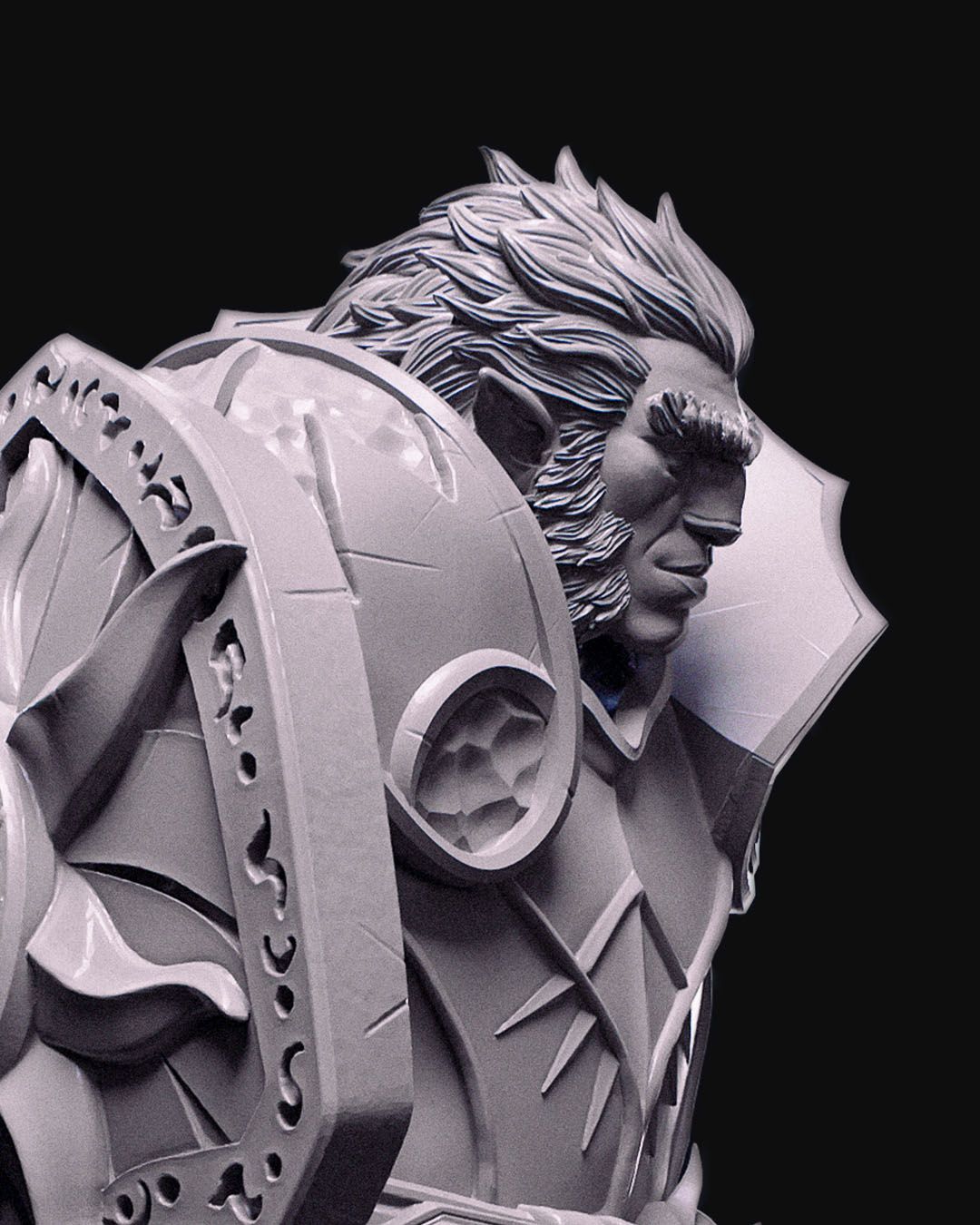 Lion Paladin Miniature – 75mm Scale – Detailed Resin Figure