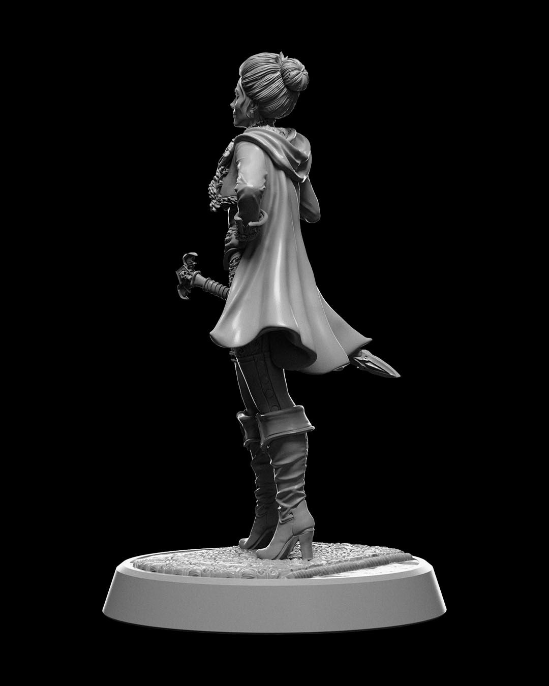 Elegant Duelist Miniature – 32mm Scale for Tabletop RPGs