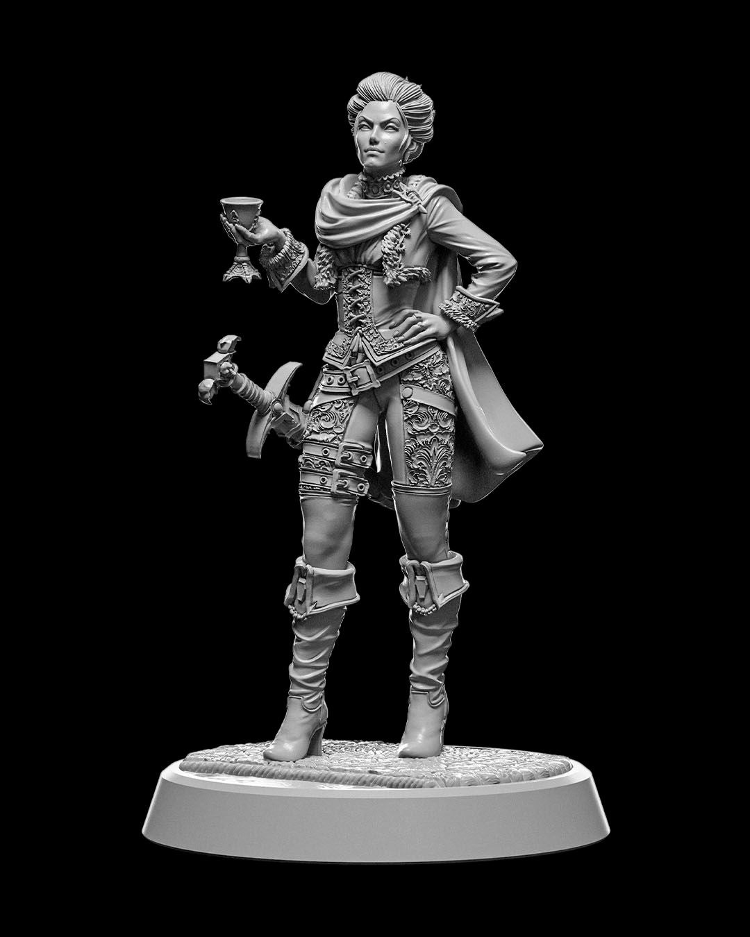 Elegant Duelist Miniature – 32mm Scale for Tabletop RPGs