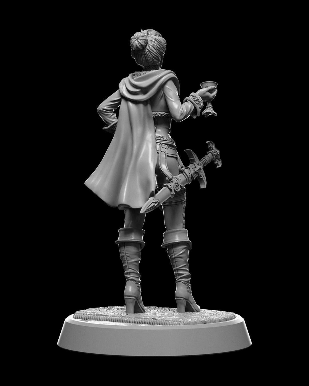 Elegant Duelist Miniature – 32mm Scale for Tabletop RPGs