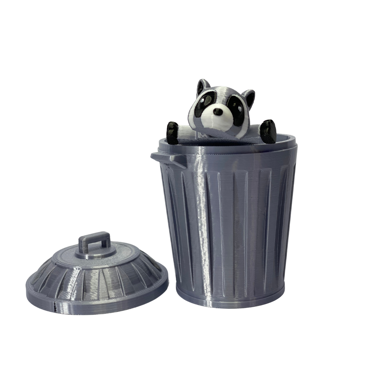 Articulated Raccoon with Trash Can | 3D Printed | Flexible Toy | Collectible