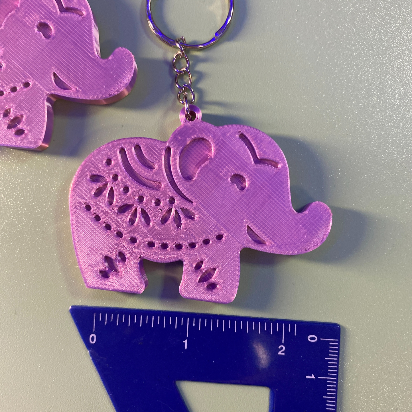 3D Printed Elephant Keychains (Set of 2) - Decorative and Unique Design