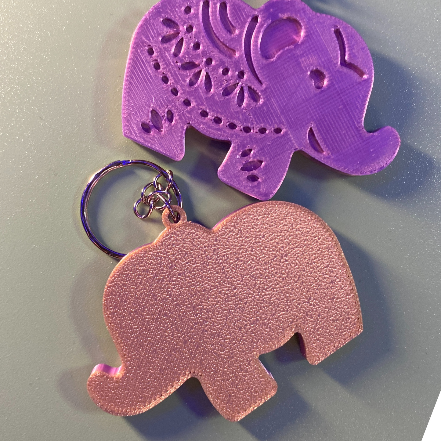 3D Printed Elephant Keychains (Set of 2) - Decorative and Unique Design