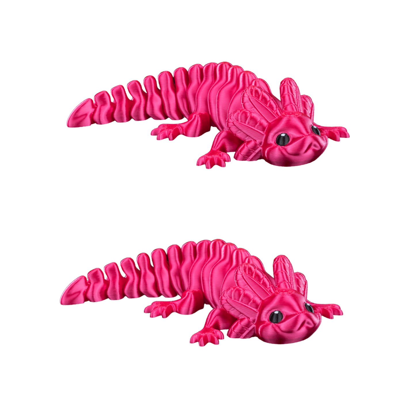 Articulated Axolotl 3D Printed Figure - Set of 2 - Flexible & Collectible Toy - Handmade Gift