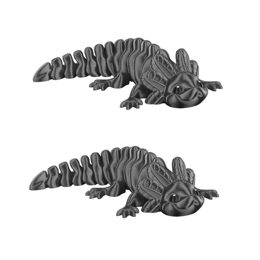 Articulated Axolotl 3D Printed Figure - Set of 2 - Flexible & Collectible Toy - Handmade Gift