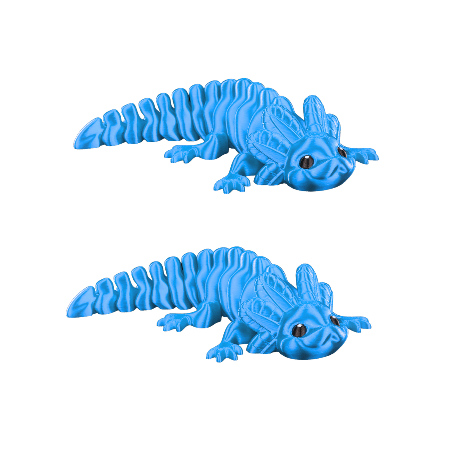 Articulated Axolotl 3D Printed Figure - Set of 2 - Flexible & Collectible Toy - Handmade Gift