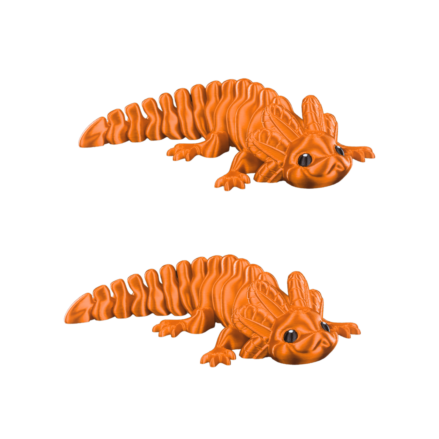 Articulated Axolotl 3D Printed Figure - Set of 2 - Flexible & Collectible Toy - Handmade Gift