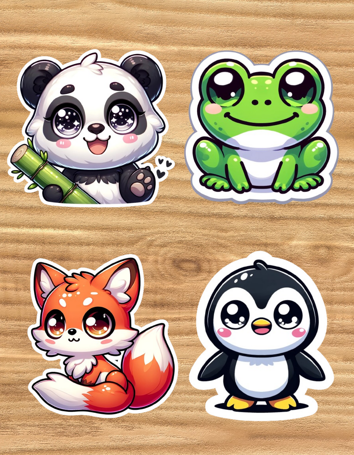 Kawaii Wildlife Collection - Waterproof Vinyl Sticker Set