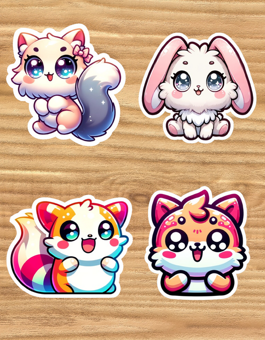 Kawaii Cuteness Bundle - Waterproof Vinyl Sticker Set