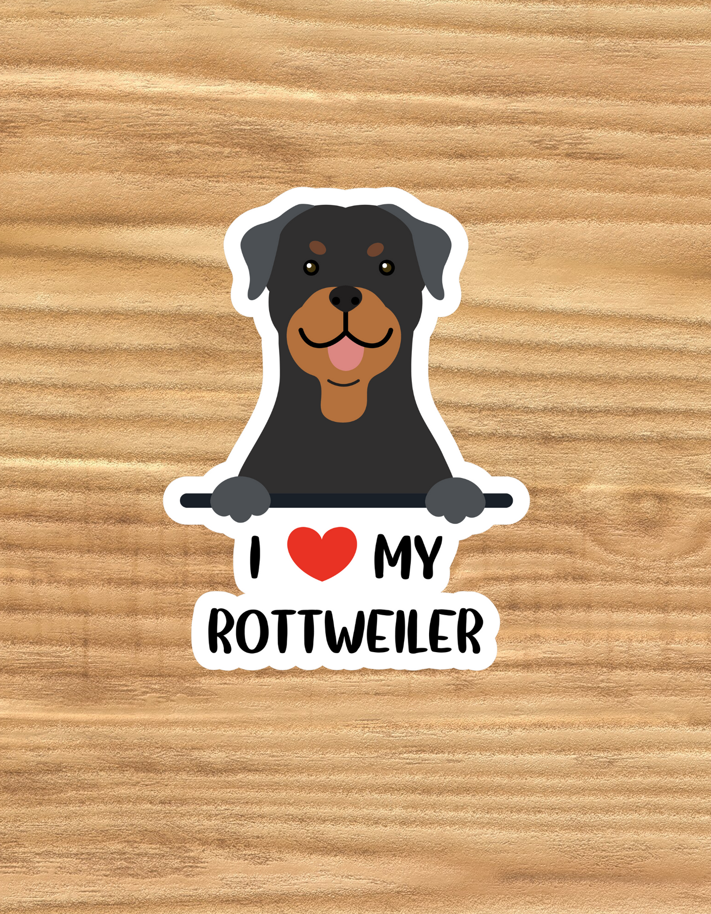 I love My Rottweiler - Waterproof Vinyl Sticker