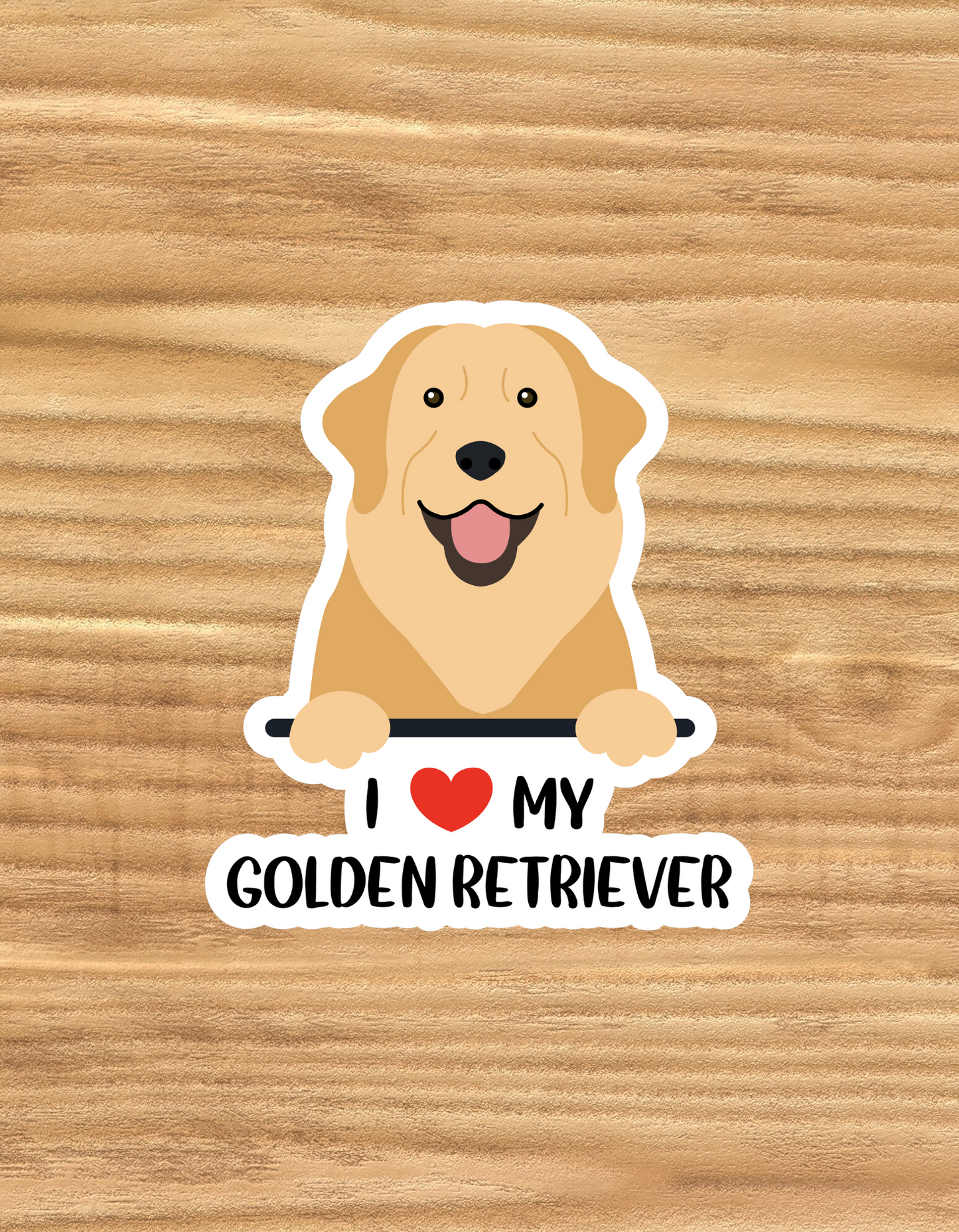 I love My Golden Retriever - Waterproof Vinyl Sticker