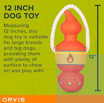 Orvis Dog Bark After Dark Lantern Tug Toy for Dogs | Durable Squeaky Dog Tug Toy - Extra Durable with Double Stitching, Mesh Lining, Squeaker and Rope Handle - Ideal for Medium to Large Breeds