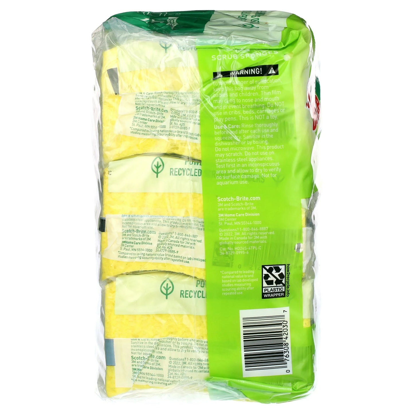 cotch-Brite Scrub Sponges Heavy Duty Yellow 24 Count