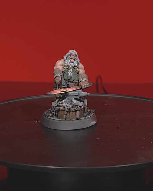 Dwarf Blacksmith Miniature, Resin Figure, Perfect for Tabletop RPGs, Wargames, and Painting